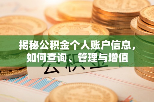 建水揭秘公积金个人账户信息，如何查询、管理与增值