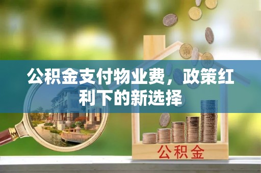 建水公积金支付物业费，政策红利下的新选择