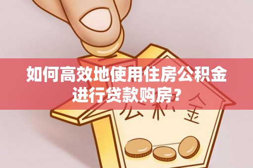 建水如何高效地使用住房公积金进行贷款购房？